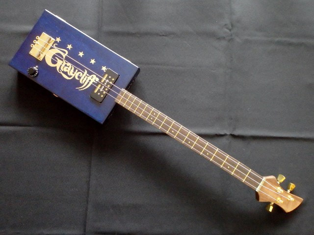 Graycliff Navy Blue & Gold cigar box guitar from Wires and Wood